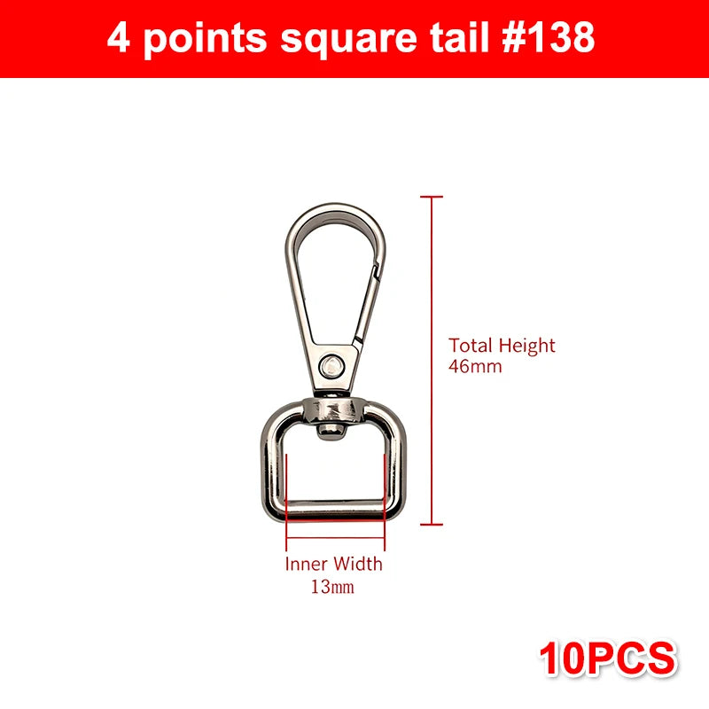 10Pcs Zinc Alloy Swivel Snap Hooks: Heavy Duty Rust-Proof DIY Connectors for Bag Making, Keychains, Lanyards & Crafting Needs Qme 4 Silver