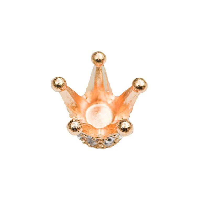 2 Dollhouse Miniature Gold Mini Alloy Crown Rhinestone Princess Small Qme