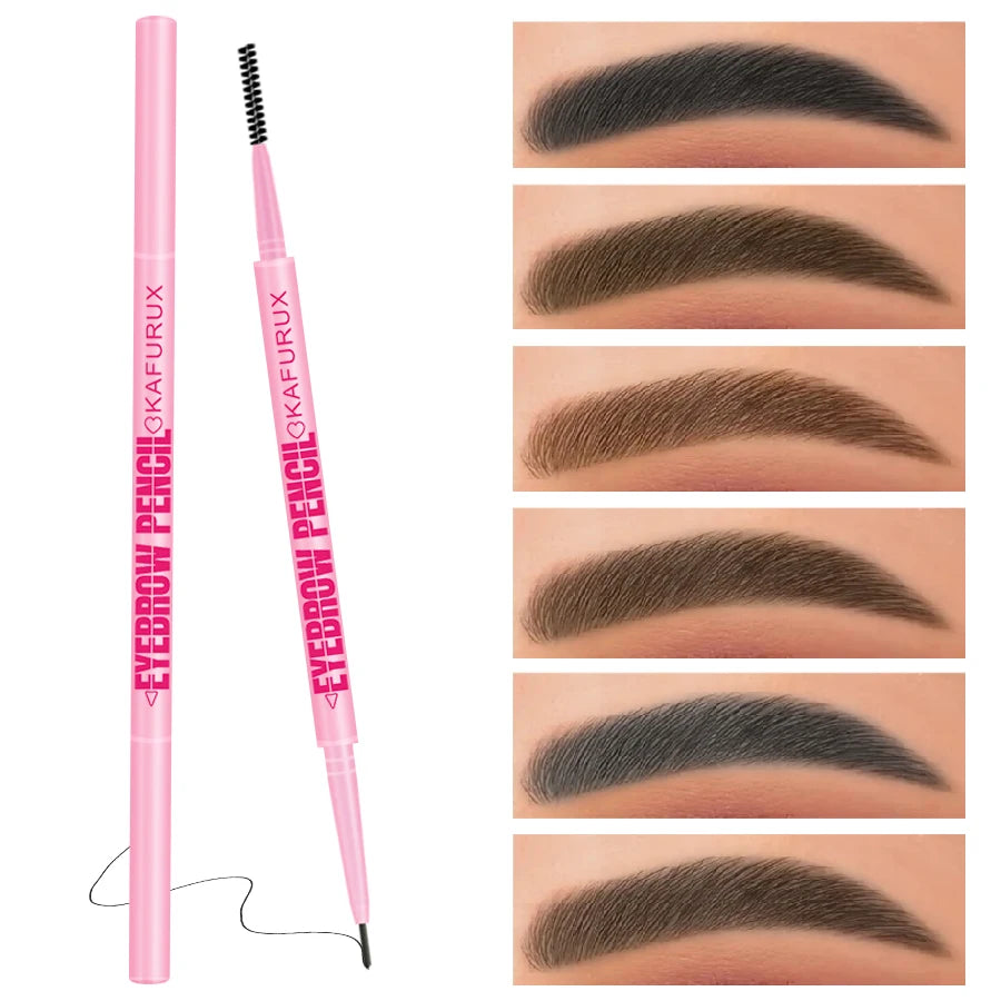 6 Colors Ultra-fine Double Headed Rotable Eyebrow Pencil Eye Korean Qme