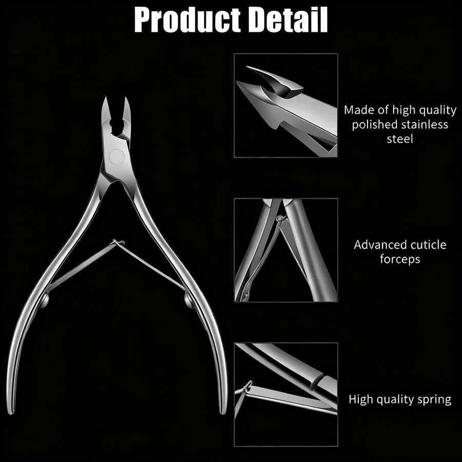 Ultra Fine Silvery Manicure Scissors Stainless Steel Arc Cuticle Knife Qme