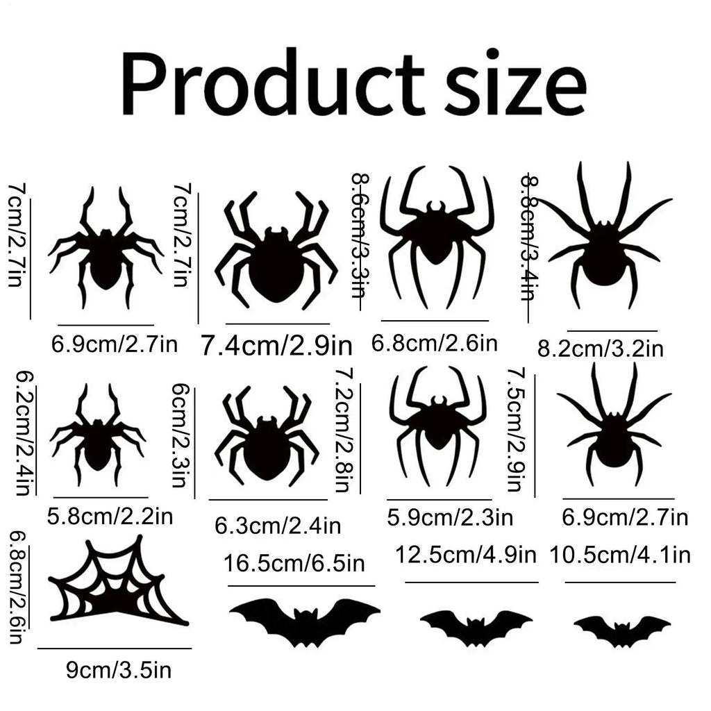 LED Bat Wall Sticker Lighted Bat Spider Decals Realistic 3D LED Wall Sticker for Dorm Bathroom Bedroom Classroom Party Halloween Qme