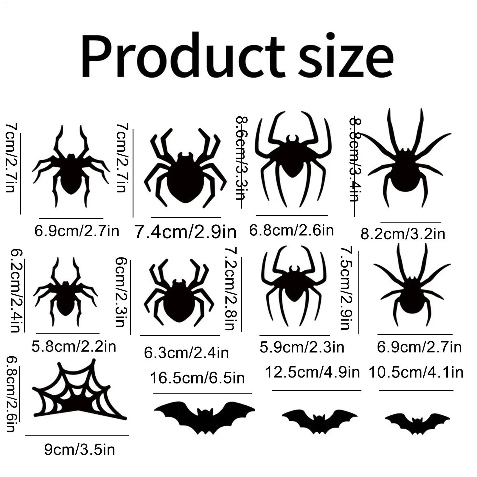 LED Bat Wall Sticker Lighted Bat Spider Decals Realistic 3D LED Wall Sticker for Dorm Bathroom Bedroom Classroom Party Halloween Qme