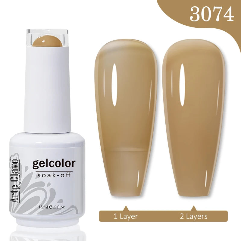 Arte Clavo Gel Nail Polishes Pink Nude Hybrid Lak Manicure