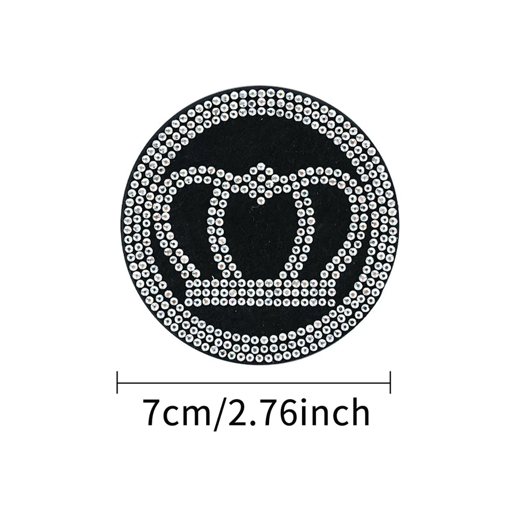 2 Diamond Inlaid Car Water Cup Pads Anti Slip Interior Decoration Qme
