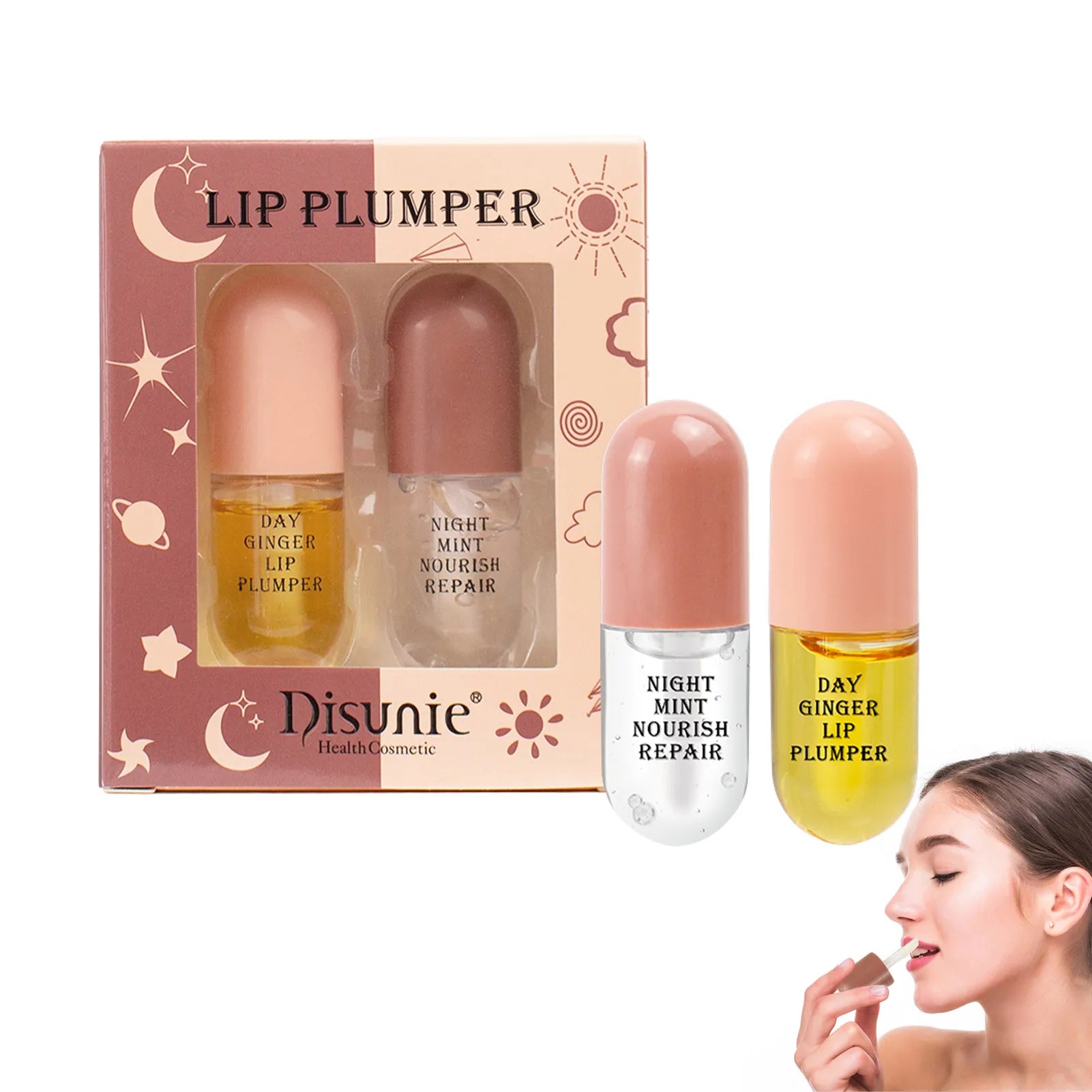 Natural Lip Plumper Daytime Night Use Ginger Mint Extracts Vitamin E Qme