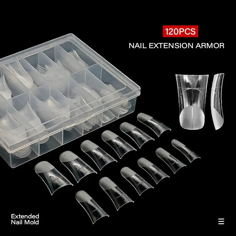 Box Duckbill Shape Nail Molds Dual Form Full Cover Quick Building Gel Qme