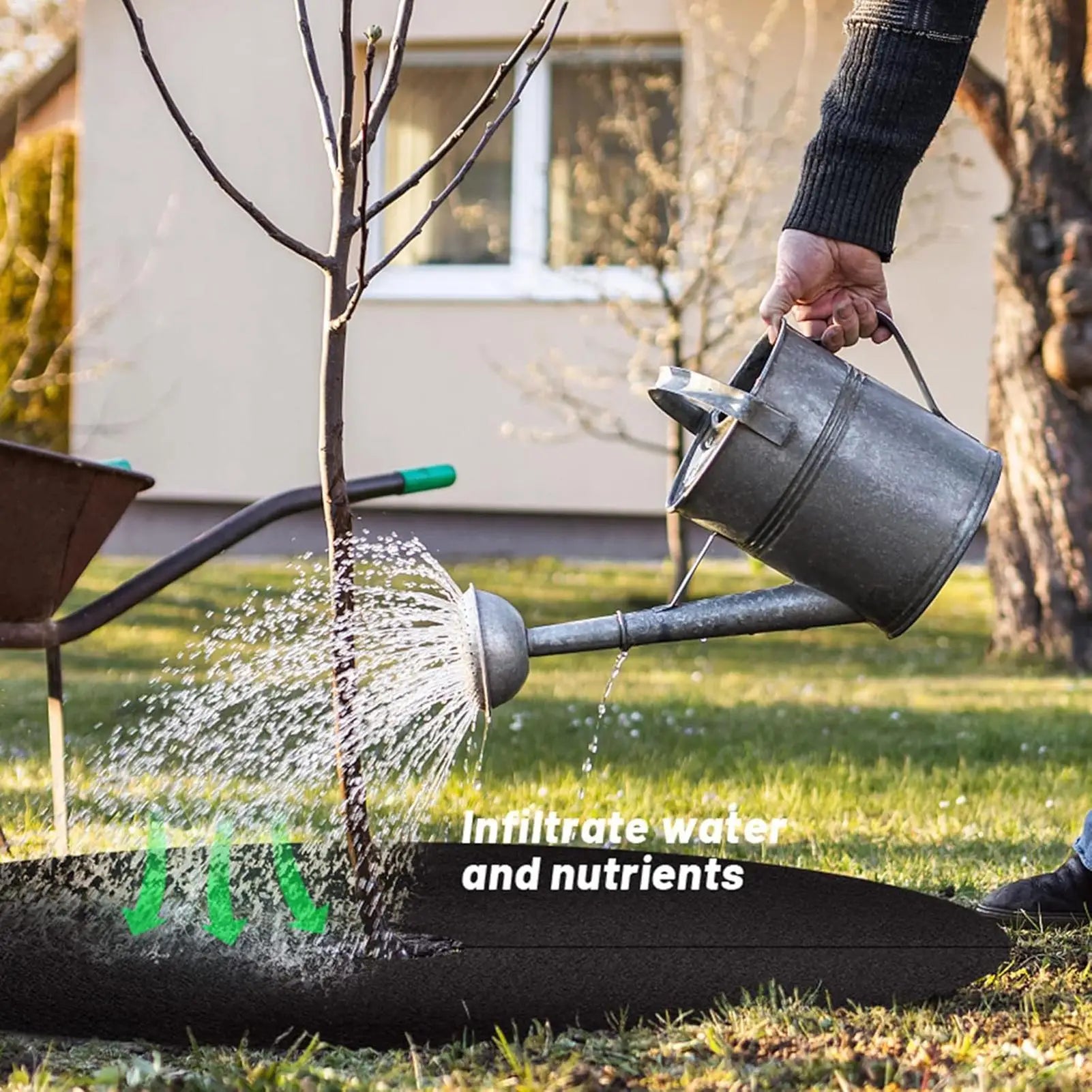 Tree Mulch Ring Non-woven Reusable Cover Plant Protector Mat Outdoor Qme