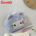 Sanrio Ins Worthy Leopard Print Kitty Pencil Case Stylish Makeup Bag Qme blue