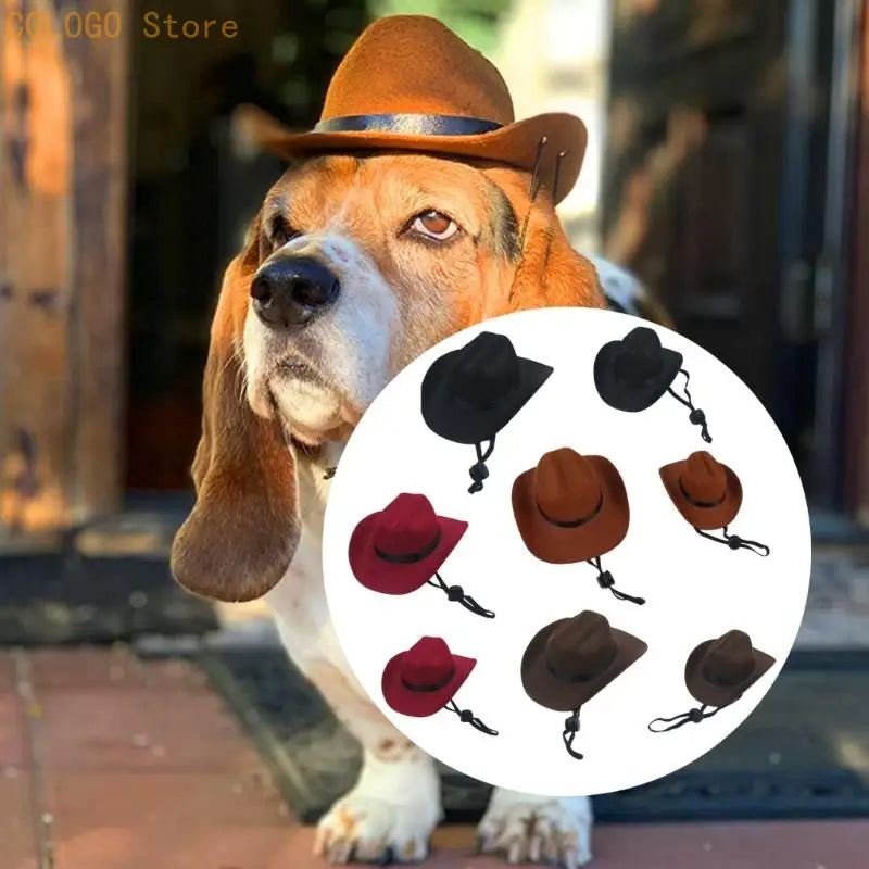 Western Denims Hat Dog Cats Nonwoven Comfortable Breathable Easyly Qme