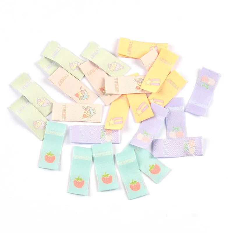 50pcs Ice Cream/Strawberry Embroidery Clothing Labels For Sewing Hats Bags Supplies DIY Crafts Accessories Knitted Tags c3612 Qme