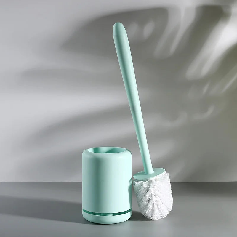 Silicone Toilet Brush, Soft Bristle Bathroom Cleaning Brush, Wall Mounted Quick Drying No Water Accumulation Toilet Cleaner Qme Bristles Blue