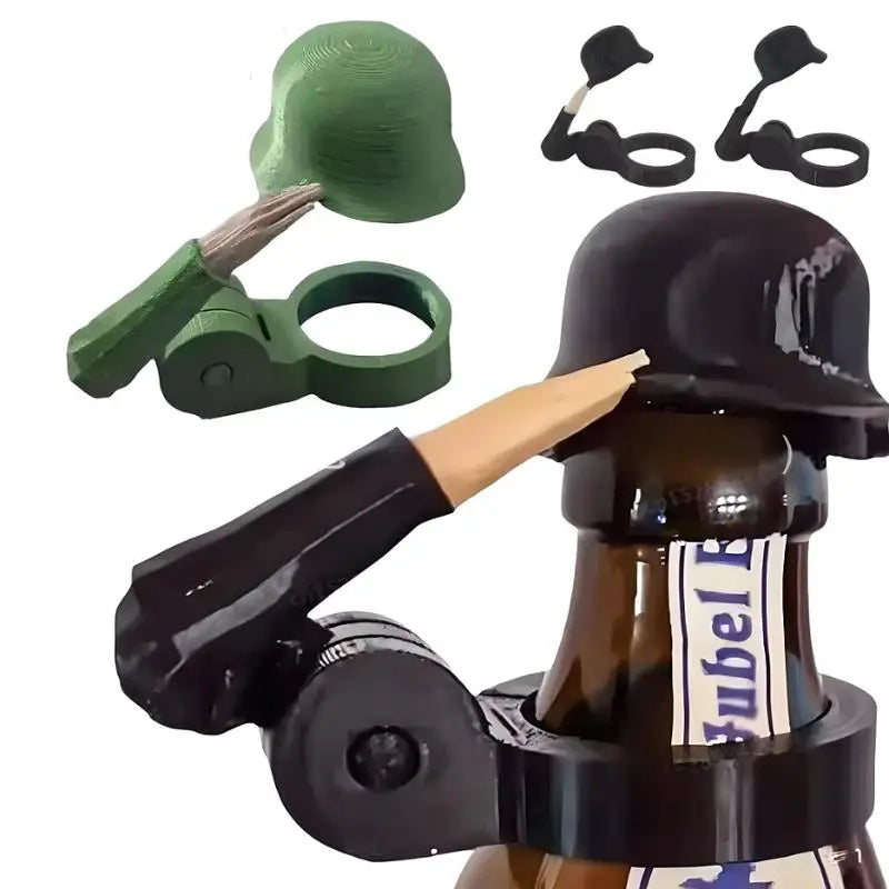 Helmet Shaped Soldier Salute Beer Bottle Cap Food Grade Reusable Qme