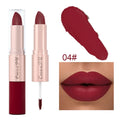 2 In 1 Double-ended Lipstick Lip Liner Pen Matte Pigment Non-stick Cup Skin Color 24H Lasting Waterproof Makeup Beauty Cosmetics Qme 04
