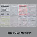8pcs Mixed Color Bow Nail Art Stickers 3D Cute Red Black Pink Bowknot Nail Charms Foils Gold Laser Effect Bow Manicure Decor Qme 8ZJT