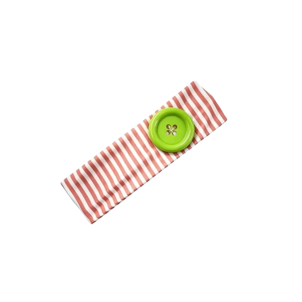 Dopamine Style Sports Striped Printed Headband Oversized Button Stretch Fabric Yoga Headband Vintage Polyester Fitness Hairband Qme Red Green
