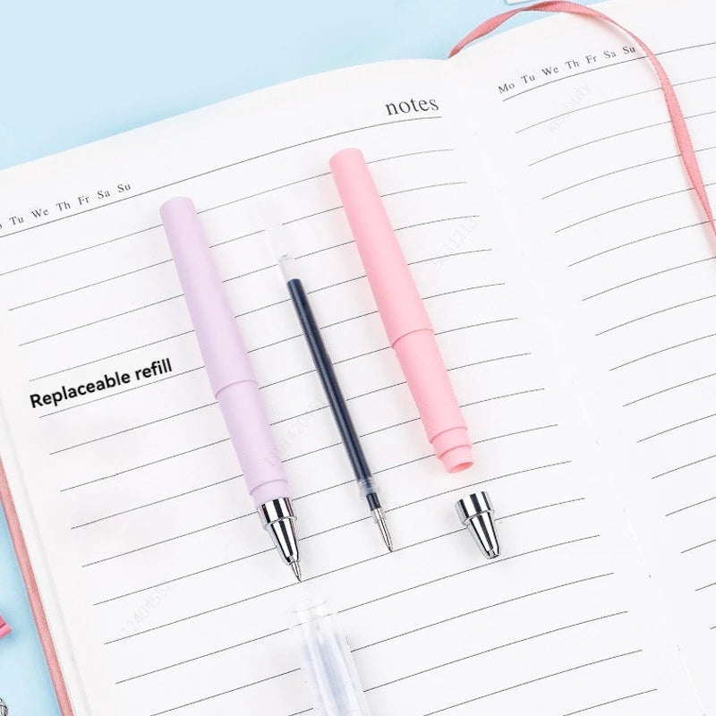 Black 0.5MM Gel Pen refills Set Mini Portable For Business Signature Students Exams Office Stationery Qme