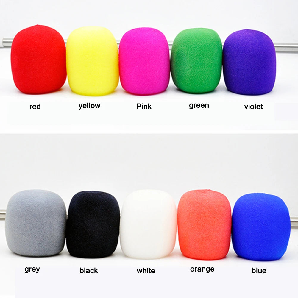 10pcs Microphone Foam Mic Sponge Ball Shape Cover Windscreen Protective Shield Qme