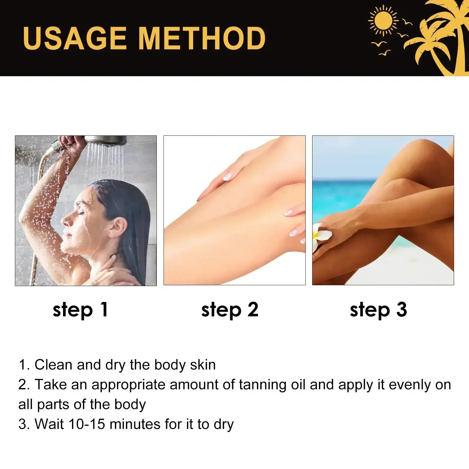 Brown Tanning Oil Sunless Self Tanning Body Bronzer Nourishing Summer Beach Solarium Powerful Natural Tanning Boosting Oil Qme