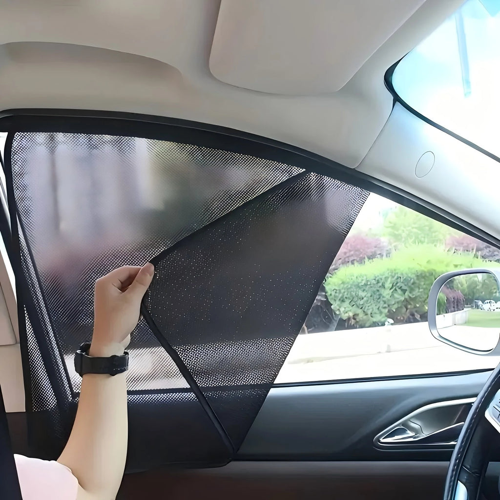 Retractable Car Sunshade Insulation Panel Magnetic Sunshade Mesh for RV Interior Front Side Window Car Decoration Qme Black One Size