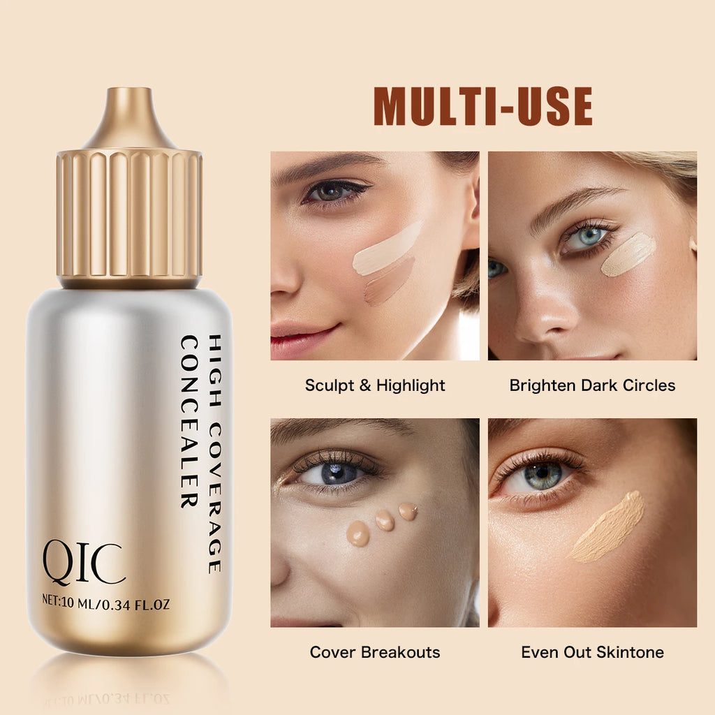 QIC Liquid Concealer Matte High Coverage Waterproof Oil Control Moisturizing Long Lasting Concealer Professional Face Makeup Qme
