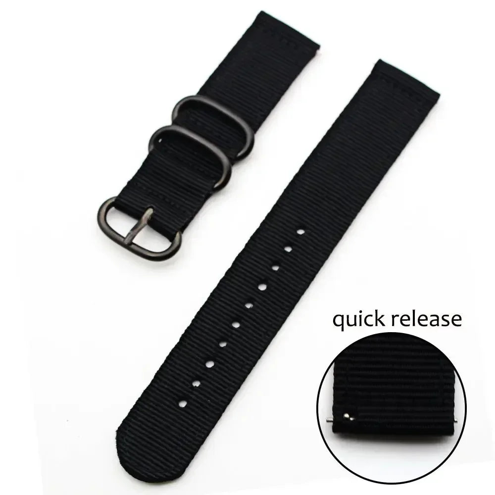 18mm 20mm 22mm 24mm Nylon Fabric Watch Bands Sport Strap For Samsung Galaxy Watch 3 Band Bands Amazfit GTR GTS Huawei GT2 Qme