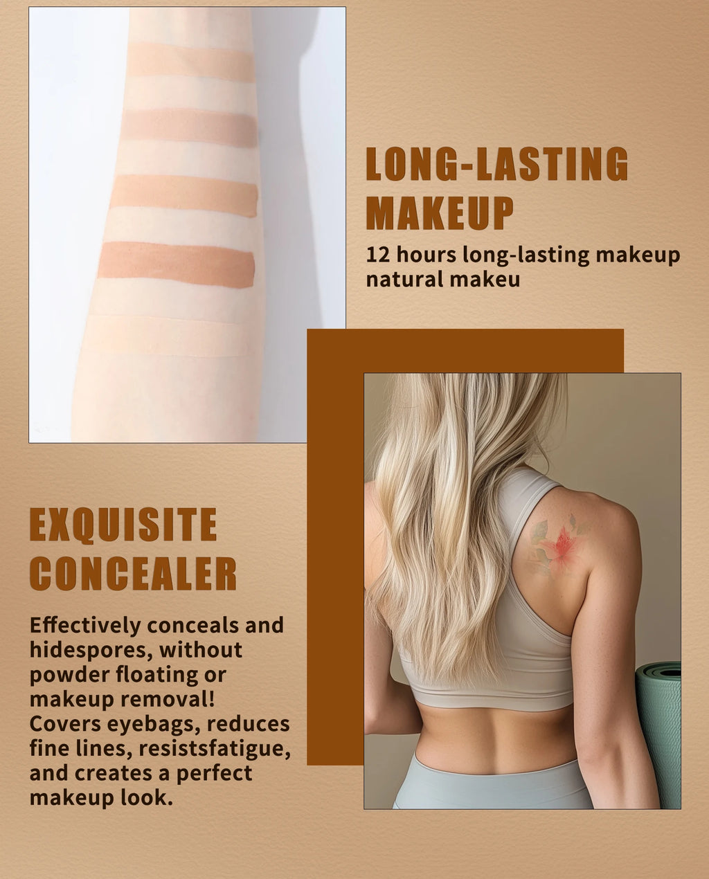 Multi-use Concealer Foundation Cream Hydrating Full Coverage for Blemishes Dark Circles Contour Highlight Face Makeup Qme