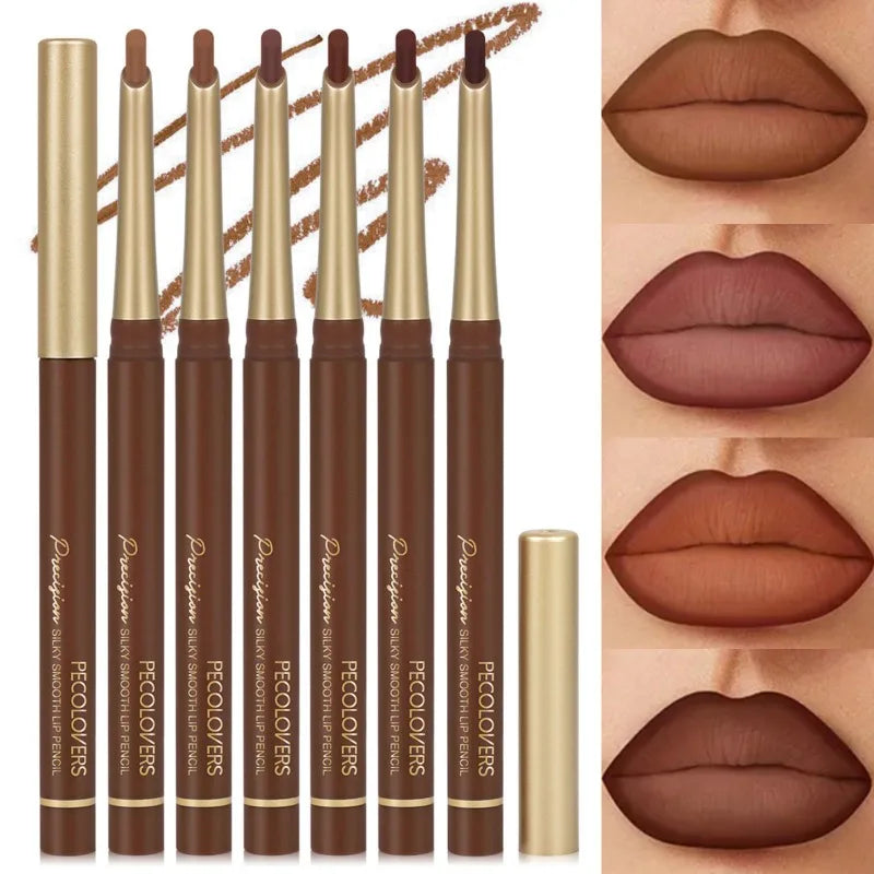 Inclined Tube Brown Tube Lip Liner, Multi-color Lipstick Pen, Depicting Lip Contours, Charming Lips, Lip Cosmetics Qme