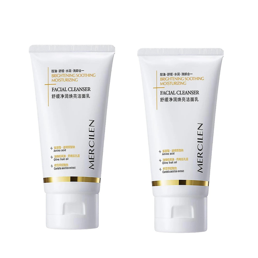 MERCILEN Facial Cleanser Face Wash Foam Skincare Moisturizing Skin Brightening Rejuvenation Face Cleanser Skin Care Qme 2PCS CN