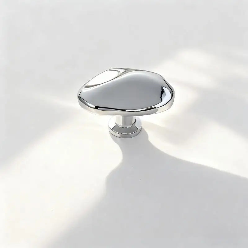1Pcs Simple Wardrobe Door Drawer Cabinet Bright Silver Handle New Chinese Furniture Single Hole Small Handle Qme A1