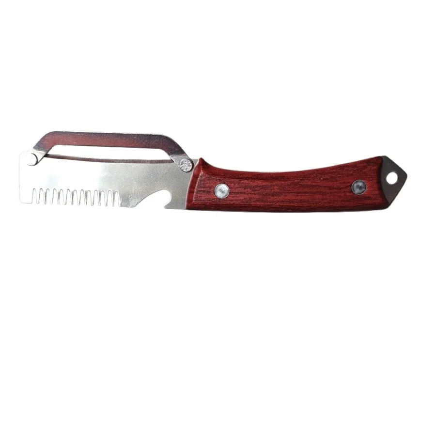 3-in-1 Serrated Peeling Knife Premium Vegetable Peeler Handle Bottle Qme A6