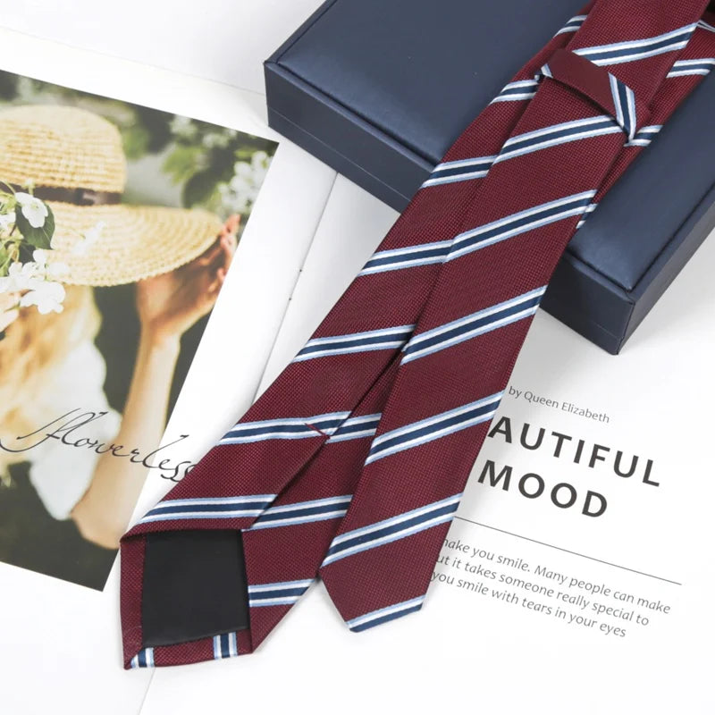 JK Necktie Simple Neckwear Striped Neck Tie Clothes Accessories Qme