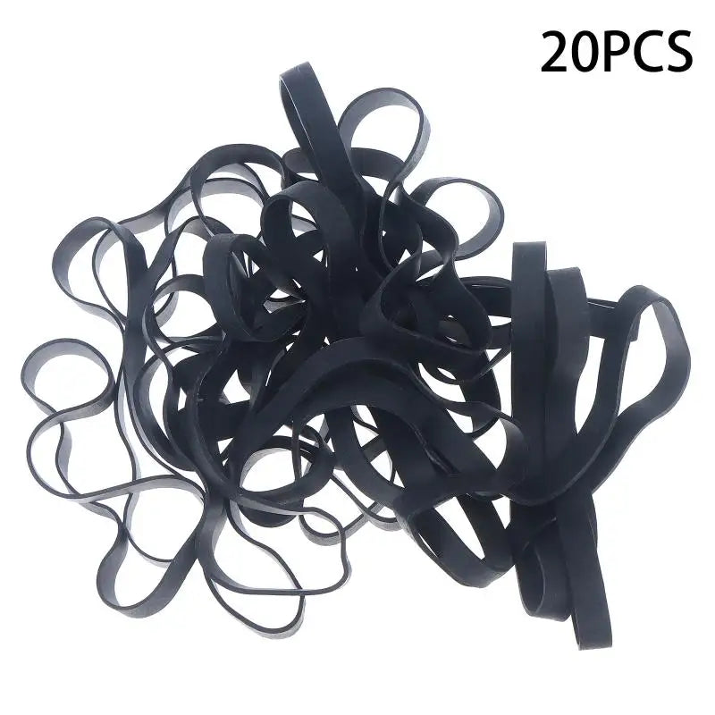 Black Rubber Bands Large Stretchable Elastic Ring Office Stationery Qme