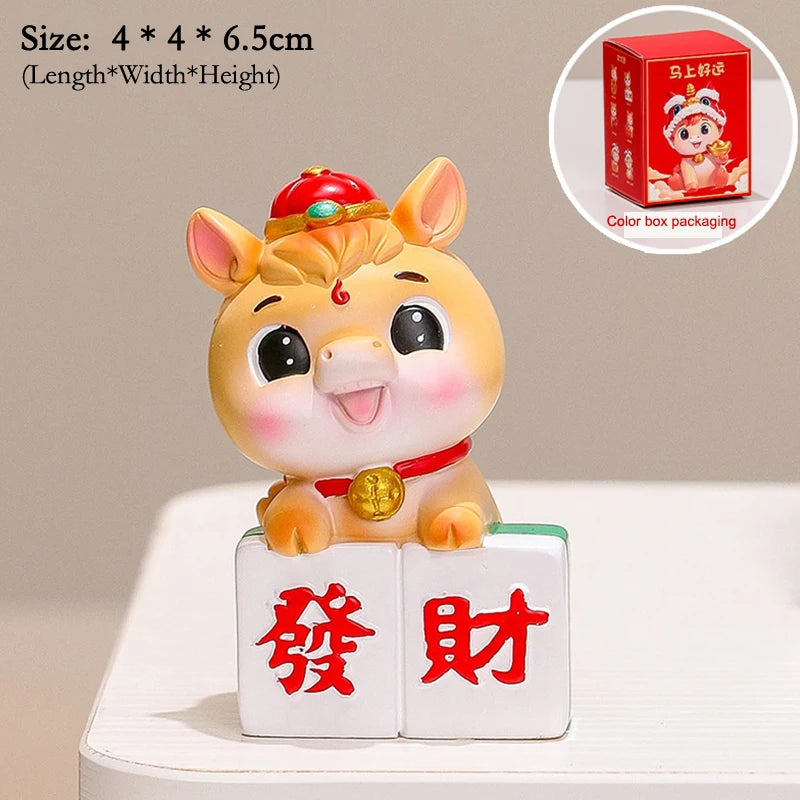 2026 Cute Year Horse Ornament Lucky Toy DIY Desktop Decoration Car