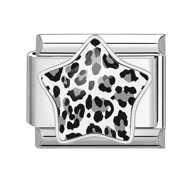 3D Inlay Stars Cute Zebra Stripe Pink Blue Leopard Print Italian