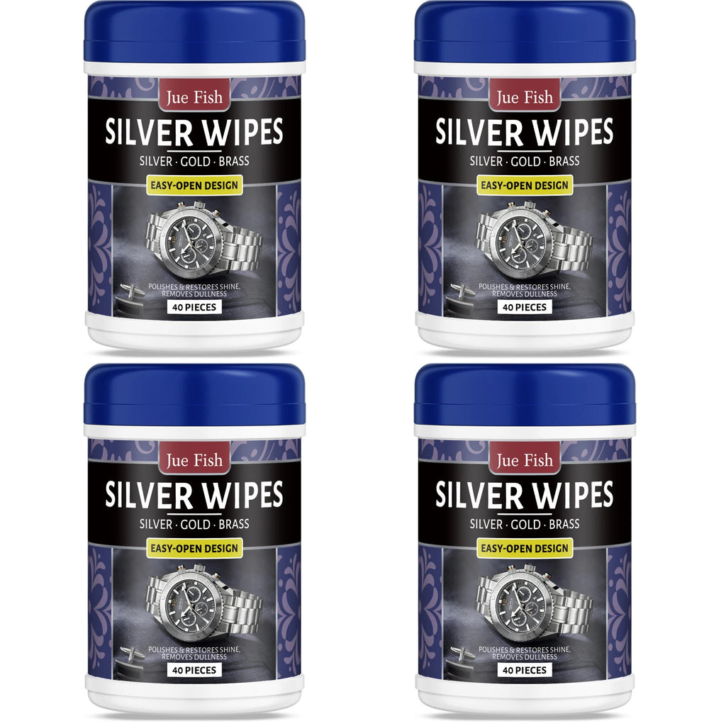 Silverware Cleaning Wipes Cleans Dirt Polishes & Restores Shine Removes Dullness Refurbishment Silver Jewelry Metal Maintenance Qme 4 x 40pcs Boxed