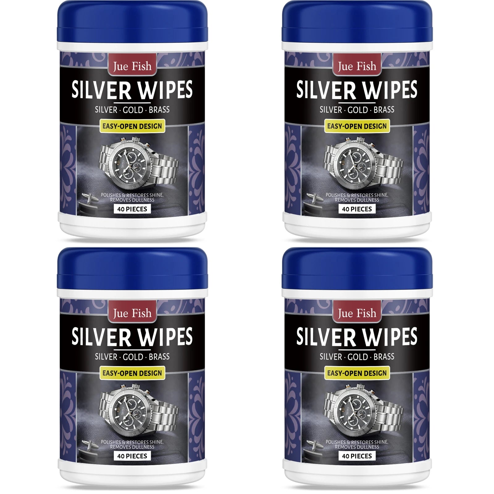 Silverware Cleaning Wipes Cleans Dirt Polishes & Restores Shine Removes Dullness Refurbishment Silver Jewelry Metal Maintenance Qme 4 x 40pcs Boxed