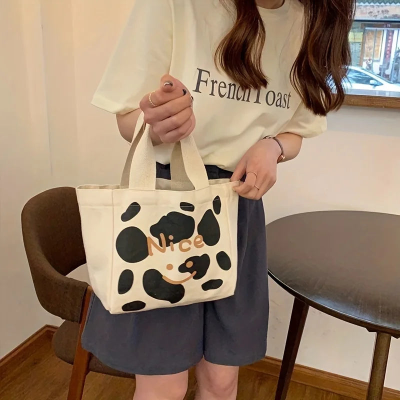 1 Canvas Bag Women's Handbag Office Worker's Bento Rice Box Student's Qme