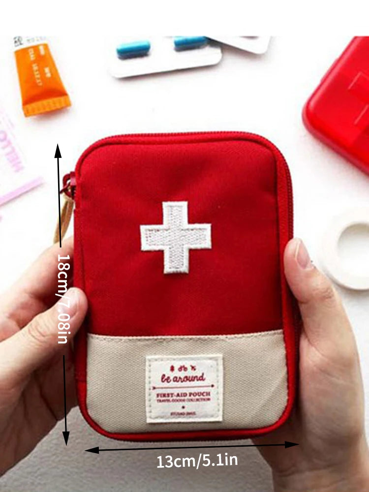 High-Capacity Portable First Aid Kit, Travel Medicine And Medication Storage Bag Oxford Cloth Organizer Box Emergency Survival Qme 1PC RED M