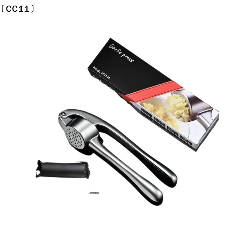 Zinc Alloy Garlic Press Peeler Cleaning Brush Rust Resistant Home Qme