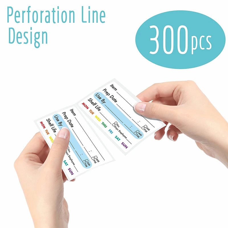 ^300Pcs/Roll Kitchen Date Food Sticker Label Stationery Sticker Snacks Candy Storage Expiration Date Label Self-Adhesive Sticker Qme