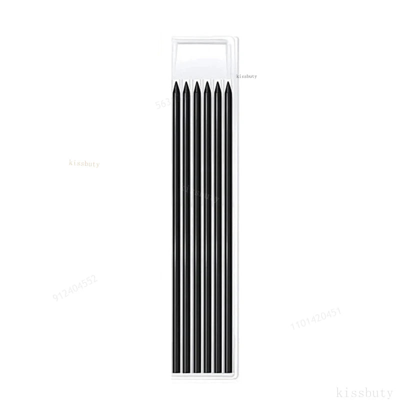 Carpenter Mechanical Pencil With Refills One-piece Design Pen Cap Built-in Sharpener Woodworking Construction Marking Tool Qme black Refill