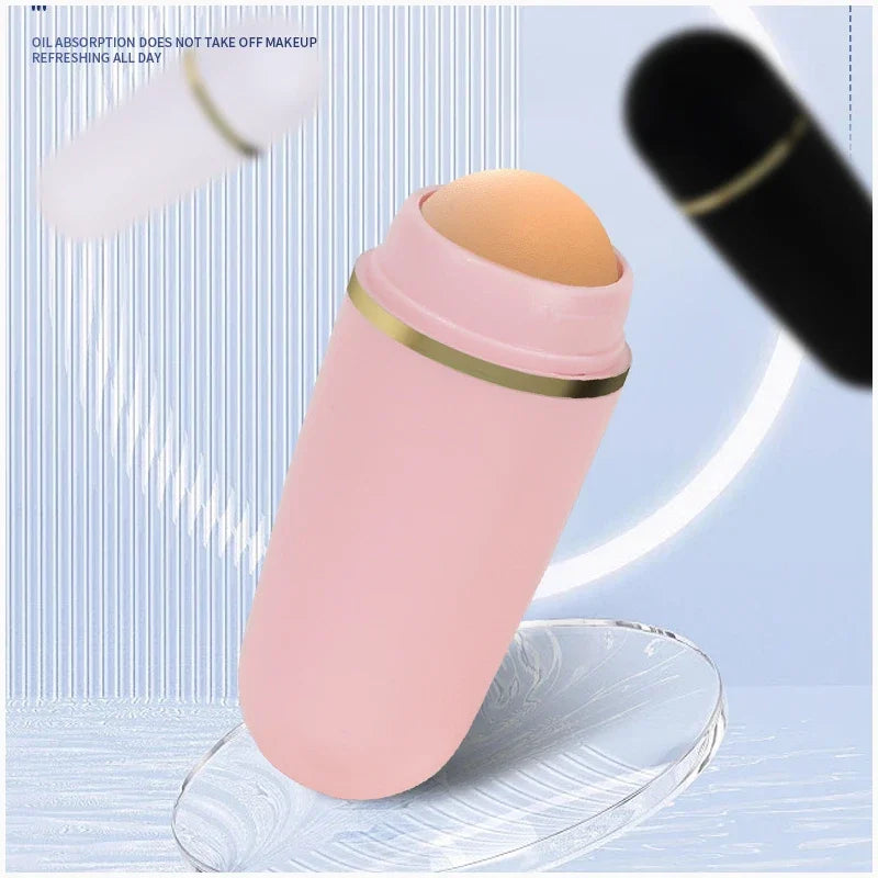 1PC Oil-absorbing Roller Volcanic Stone Facial Oil Removing Portable Skin Care Tool Beauty Stick Minimize Pores Beauty Tools Qme