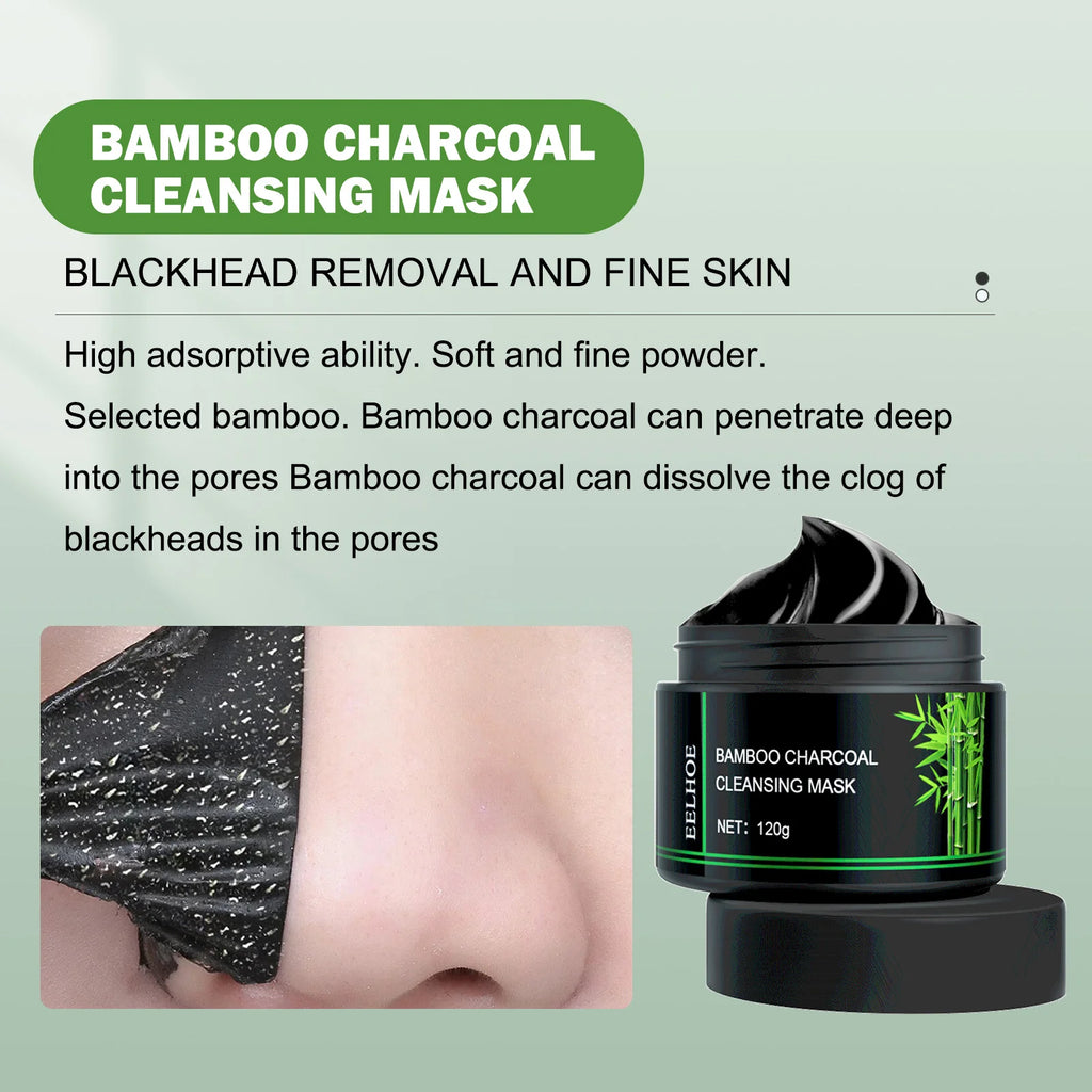 Bamboo Charcoal Facial Blackhead Remover Mask Deep Cleansing Shrink Pore Nose Black Dots Peel off Remove Stickers Skin Care Qme