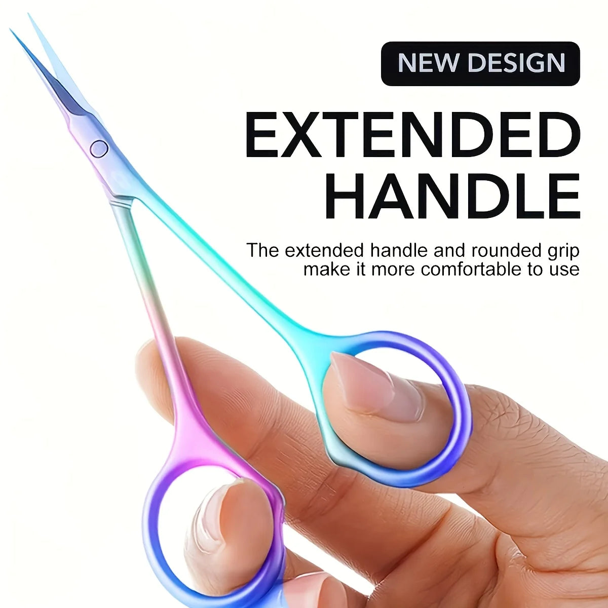 Stainless Steel Cuticle Scissors Precision Curved Tip Nail Trimmer Qme
