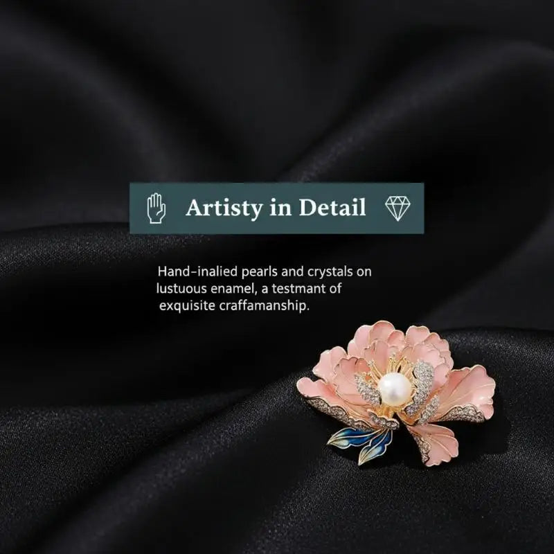 European And American Fashion Retro Alloy Flower Set With Pearl Brooch Chest Flower Qme