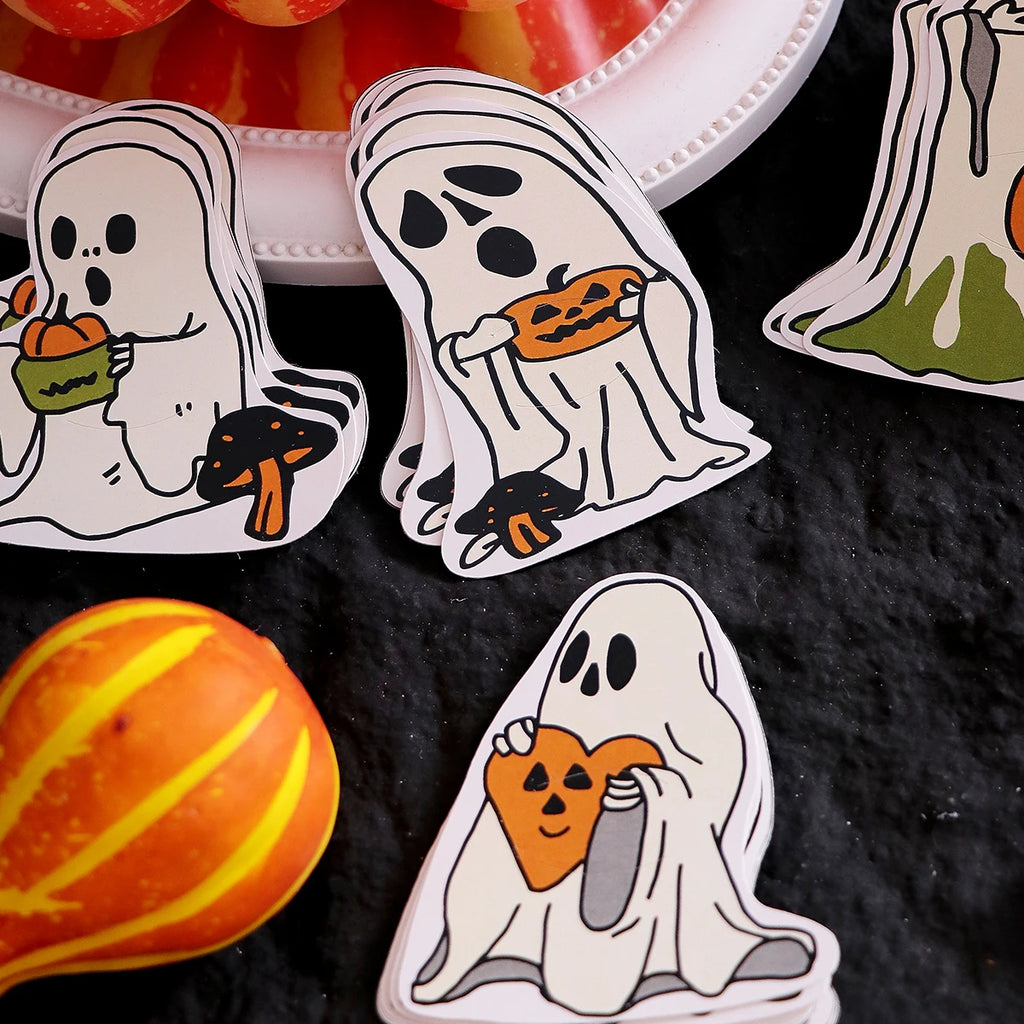 Halloween Lollipop Cards—Pack of 30: Fun Halloween Candy Cards for Kids, Featuring 5 Different Ghost Designs to Celebrate Halloween Qme