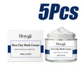 Smoothing Rice Clay Mask Cream Brightening Pore Cleansing Hydrating Mask Even Skin Tone Controls Oil Nourishing Face Mask Qme 5 x 100g Boxed
