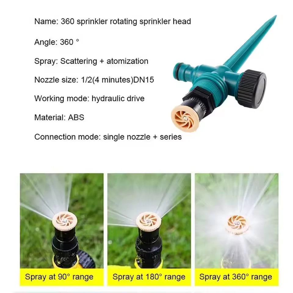 Garden Sprinkler 360° Rotation Irrigation Watering System Agriculture Ground Automatic Tube Adjustable Plug Buried Atomization Qme