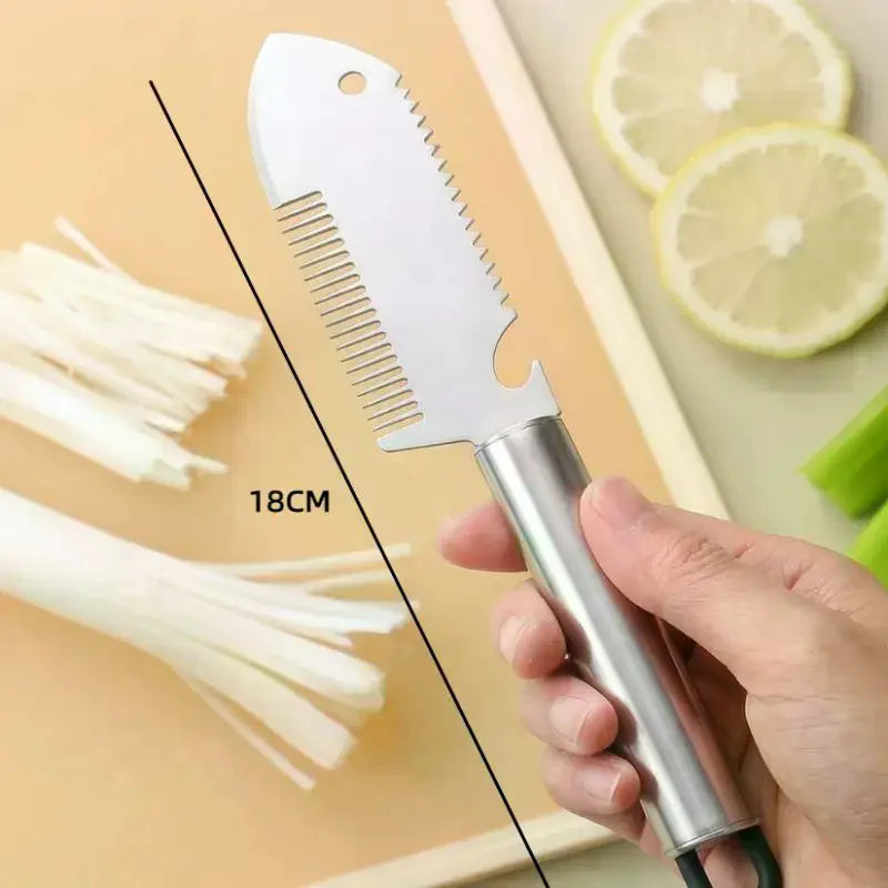 Ergonomic Vegetable Knife Stainless Steel Scallion Slicer Handle Qme