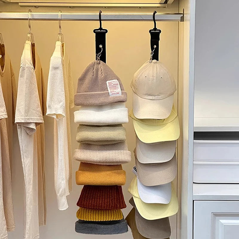 Closet Storage Organizer Cap Hanger Baseball Eight Clips Wall Mounted Qme